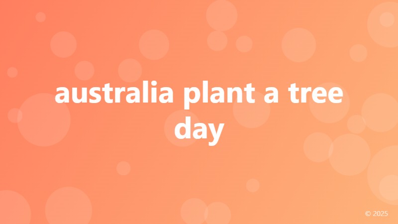 australia plant a tree day