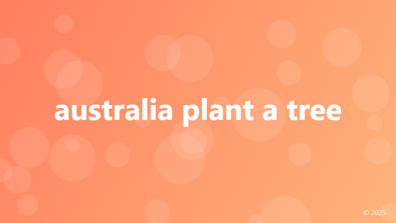 australia plant a tree