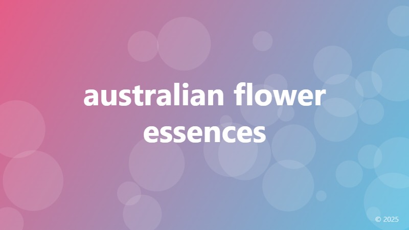 australian flower essences