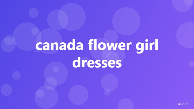 canada flower girl dresses