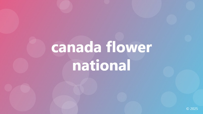 canada flower national
