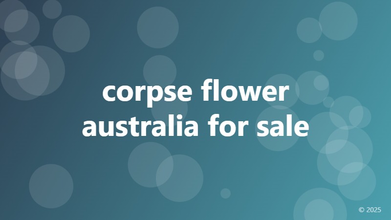 corpse flower australia for sale