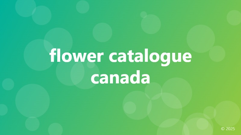 flower catalogue canada