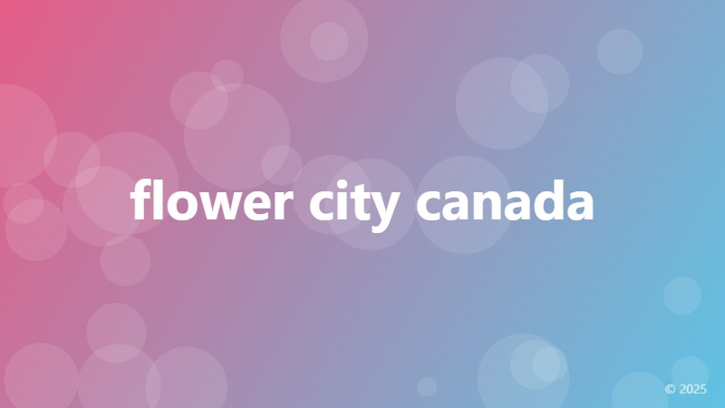 flower city canada