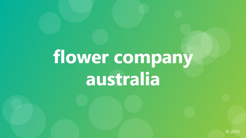 flower company australia