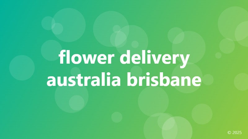 flower delivery australia brisbane