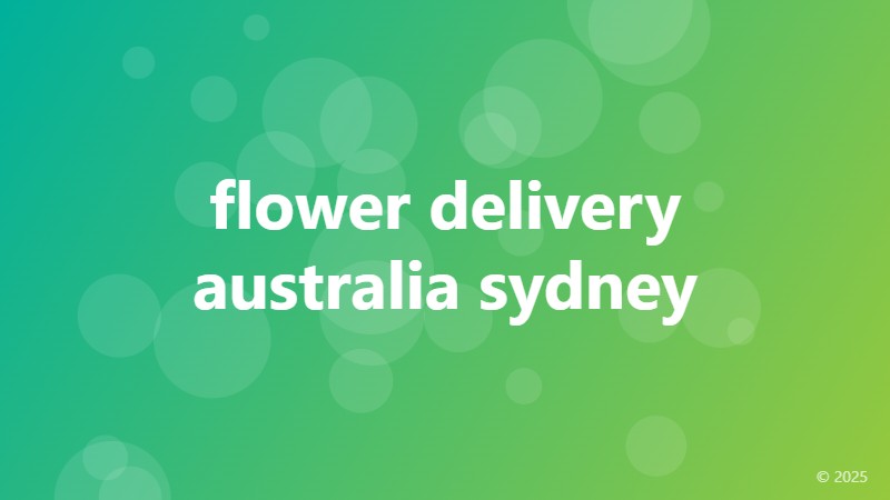 flower delivery australia sydney