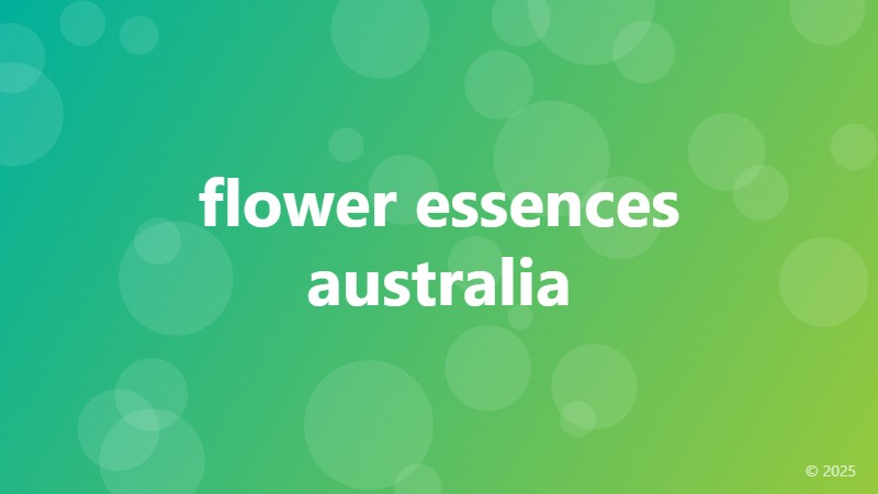 flower essences australia