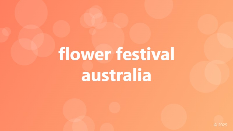 flower festival australia