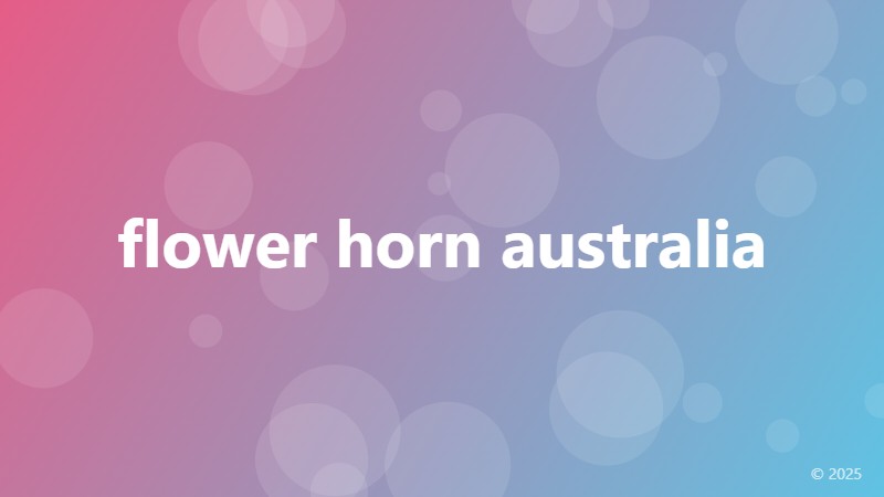 flower horn australia