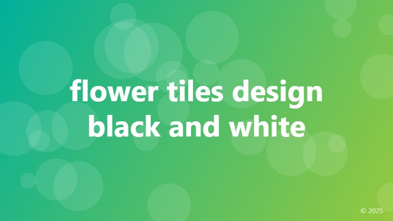 flower tiles design black and white