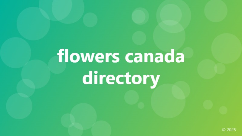 flowers canada directory