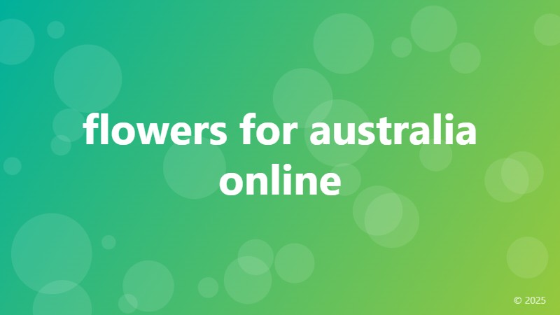 flowers for australia online