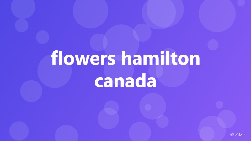 flowers hamilton canada