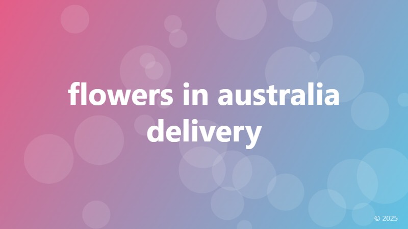 flowers in australia delivery